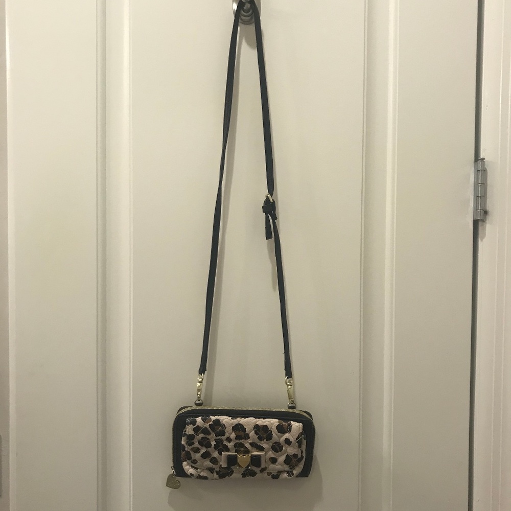 Betsey Johnson Leopard Print Corssbody Wallet